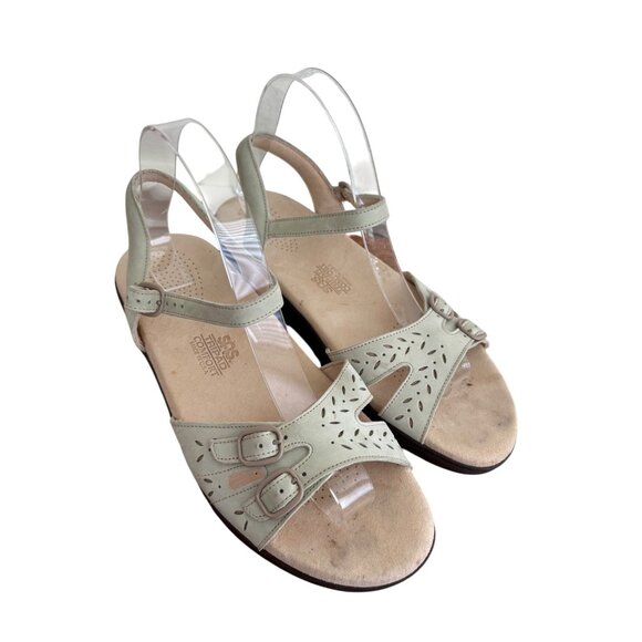 SAS Duo Quarter Strap Sandals Sage Leather Adjustable Buckles Womens Size 9 - Picture 6 of 14